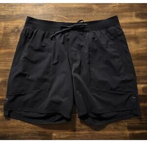Lululemon Men's XL Shorts License To Train Linerless 7” Inseam Black Drawstring
